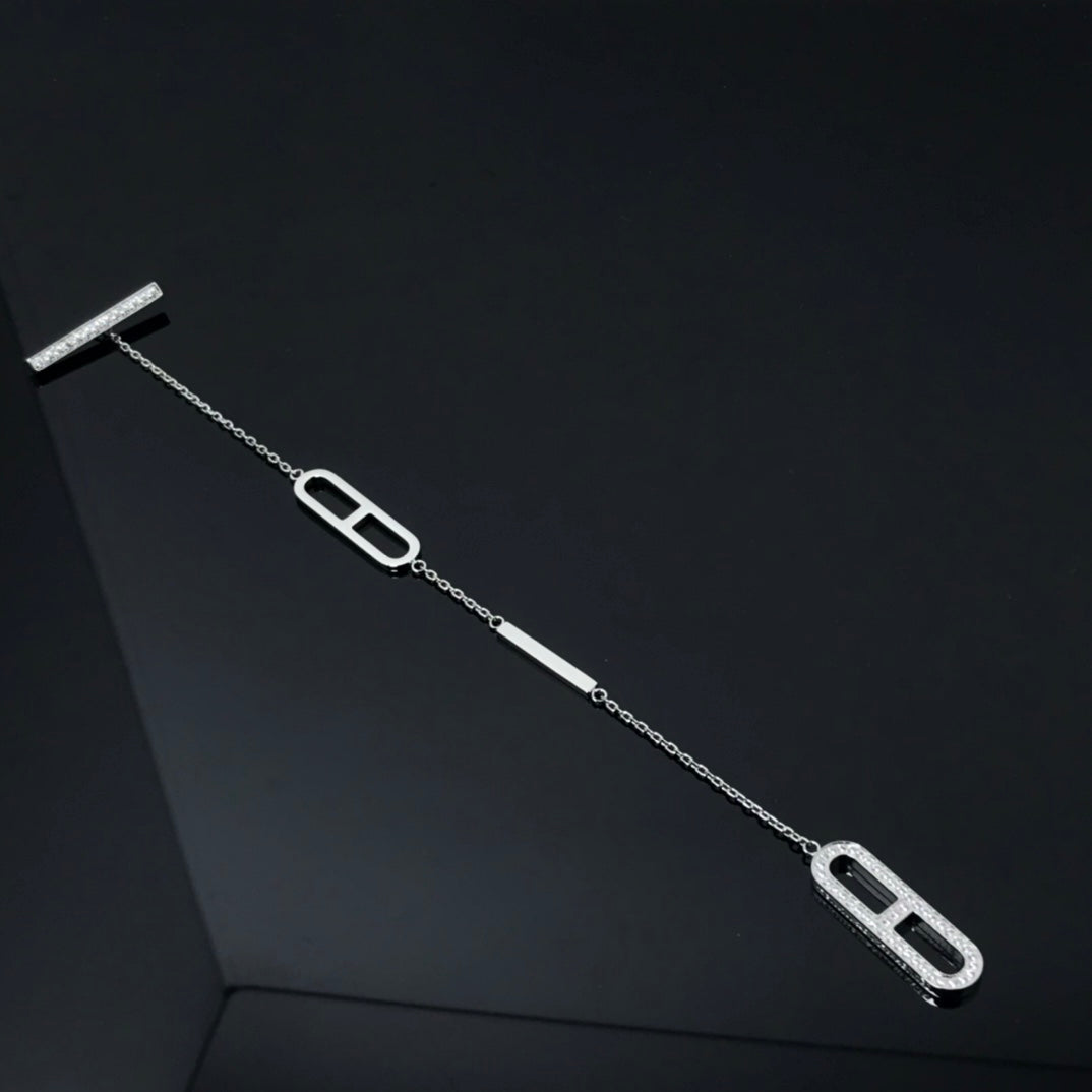 HERMES HM BRACELET DIAMOND-STUDDED PIG NOSE