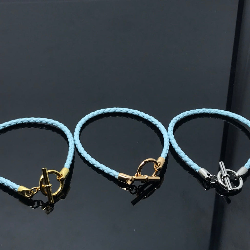 HERMES HM LEATHER ROPE BRACELET PIG NOSE