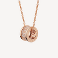 BVLGARI ZERO 1 DIAMOND PAVED PINK GOLD NECKLACE