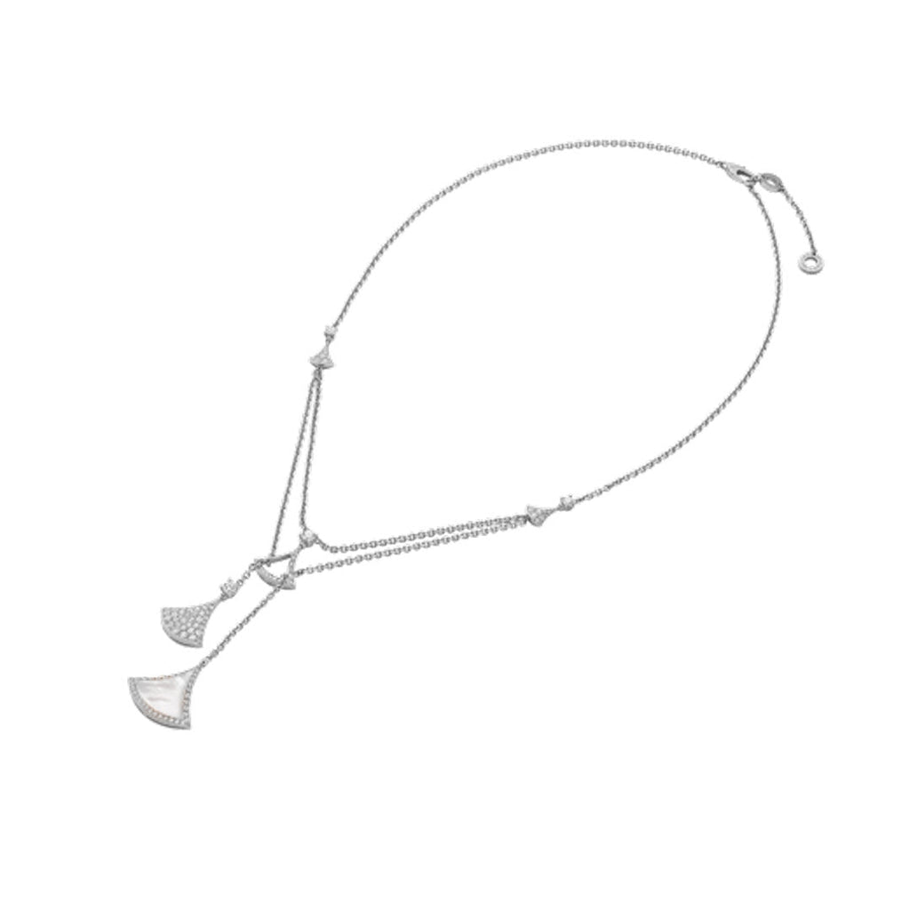 BVLGARI DREAM NECKLACE 3 MOTIF WHITE MOP DIAMOND