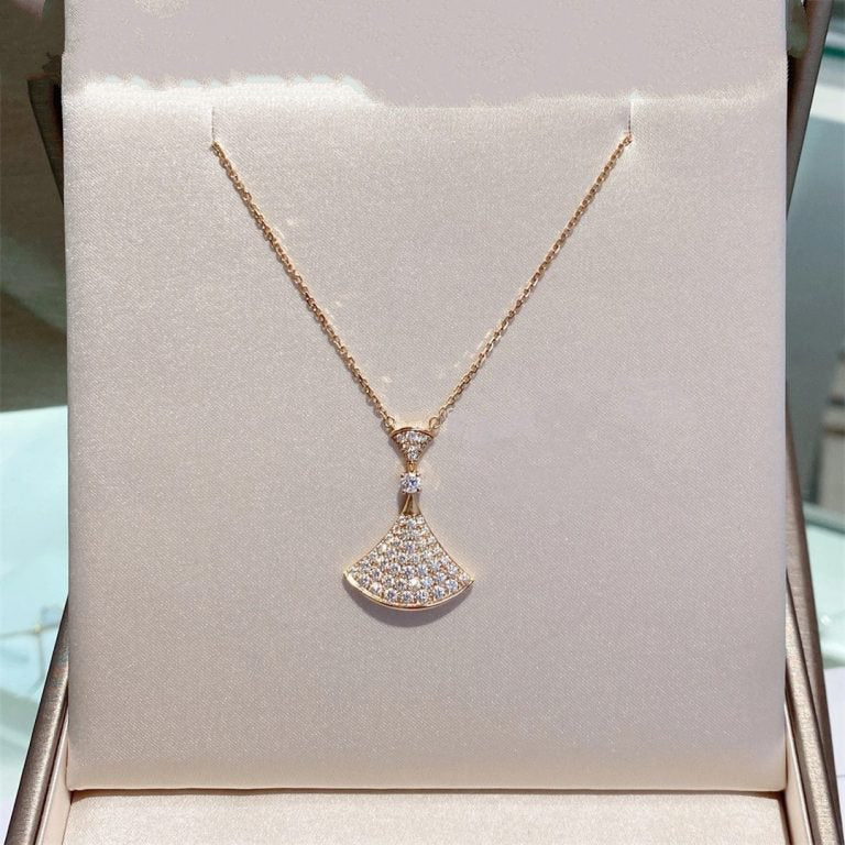BVLGARI DREAM NECKLACE PINK GOLD FULL DIAMOND