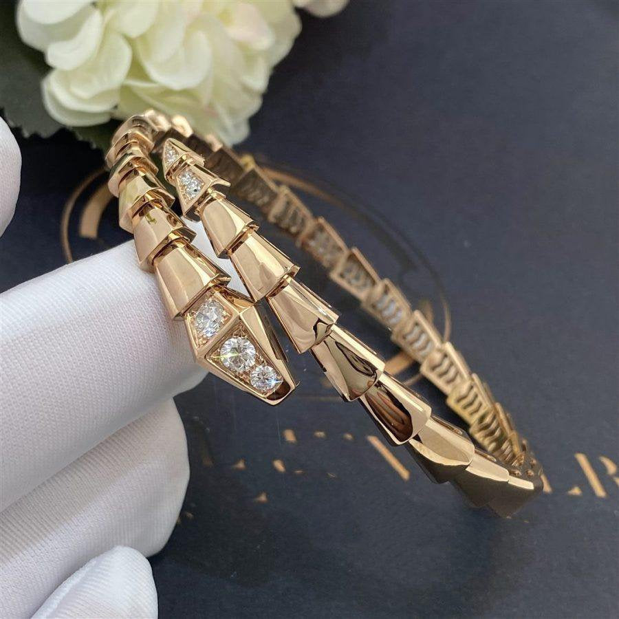 BVLGARI SERPENTI BRACELET DIAMONDS PINK GOLD