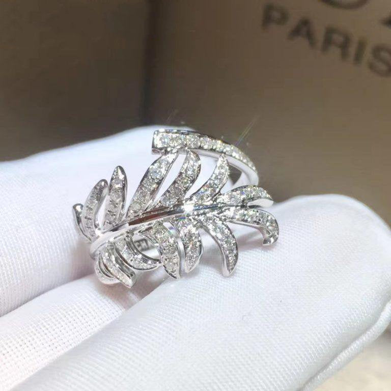 Chanel Plume De Ring Silver Diamond