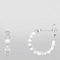 CHAUMET HONEE SILVER DIAMOND HOOP EARRINGS