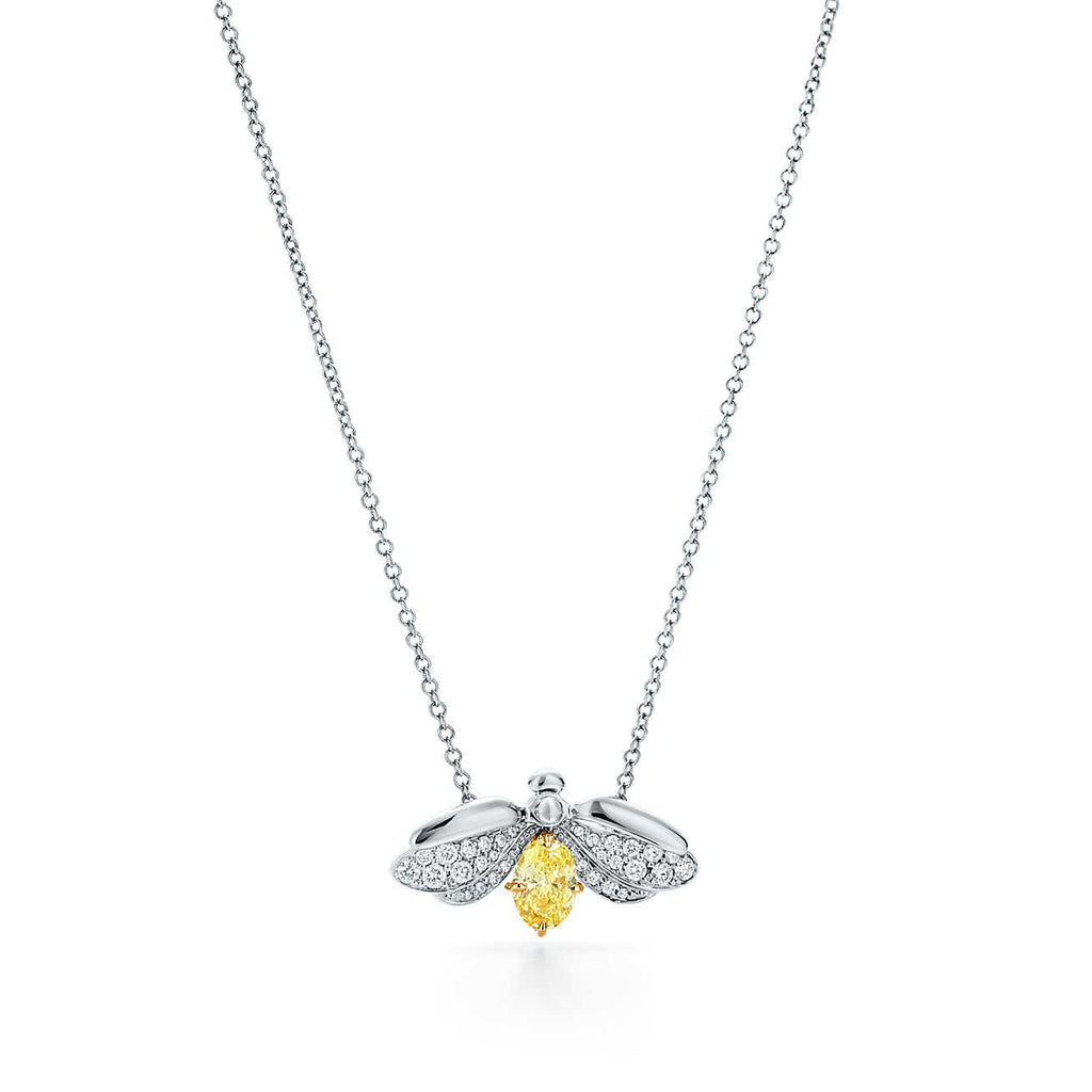 TIFFANY PAPER FLOWERS YELLOW DIAMOND FIREFLY PENDANT