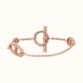 HERMES DANCRE CHAINE 3 MOTIF PINK GOLD BRACELET