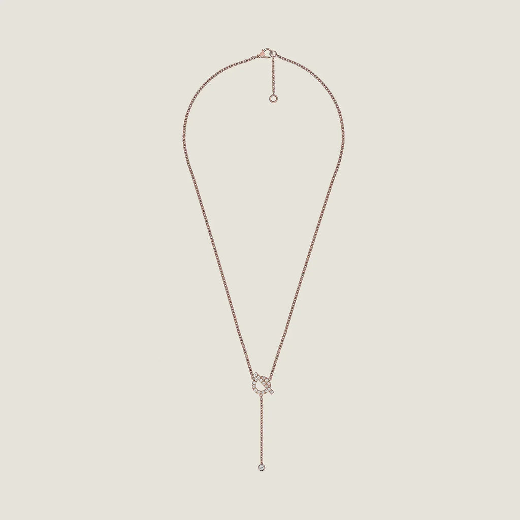 HERMES FINESSE PINK GOLD DIAMOND NECKLACE