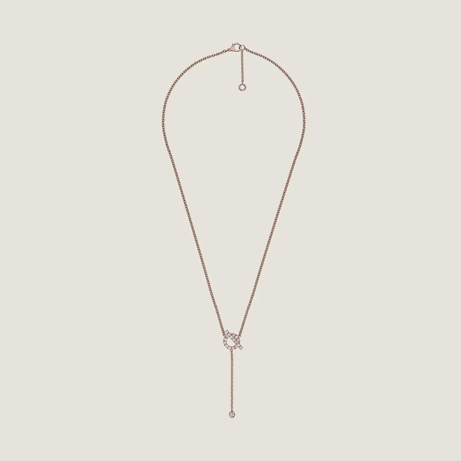 HERMES FINESSE PINK GOLD DIAMOND NECKLACE