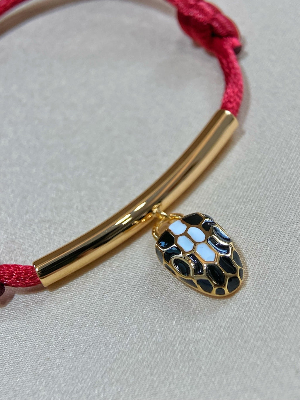 BVLGARI BVL RED SNAKE ROPE BRACELET