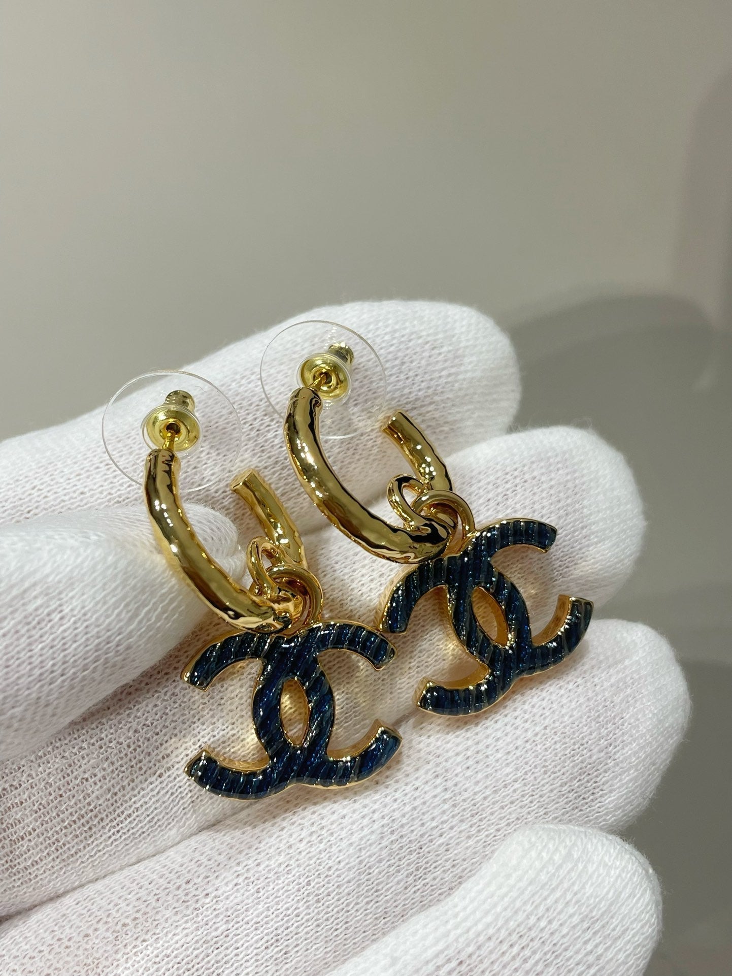 Chanel Logo Heart Earrings