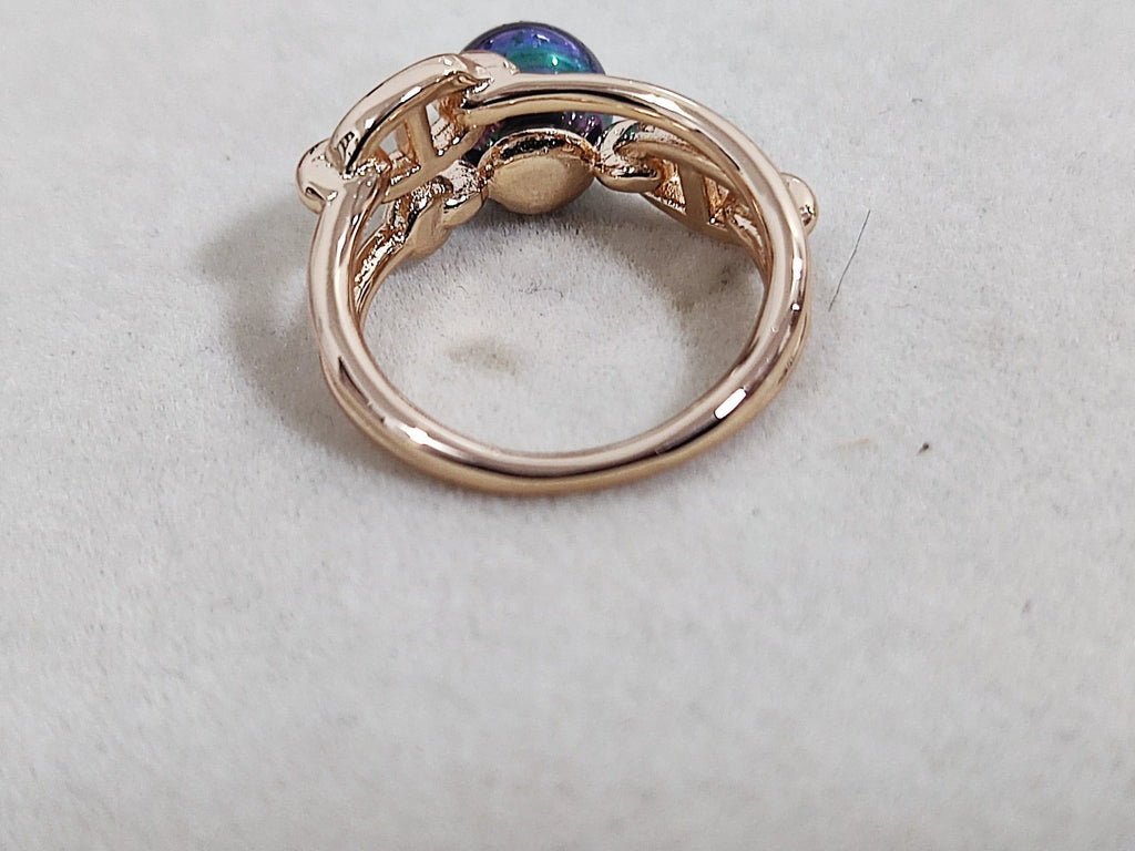 HERMES HM Pig Nose Black Pearl Rose Gold Ring