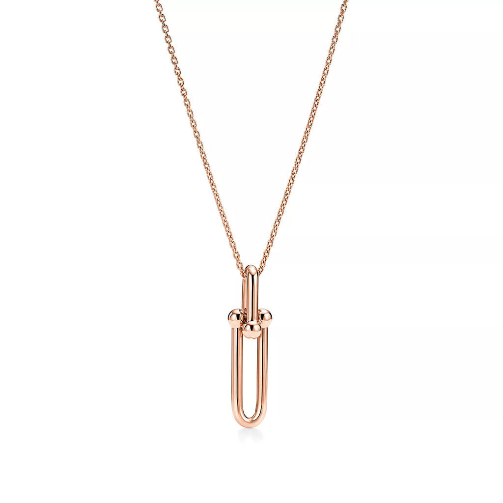 TIFFANY HARDWEAR DROP DOUBLE LINK PEDANT NECKLACE