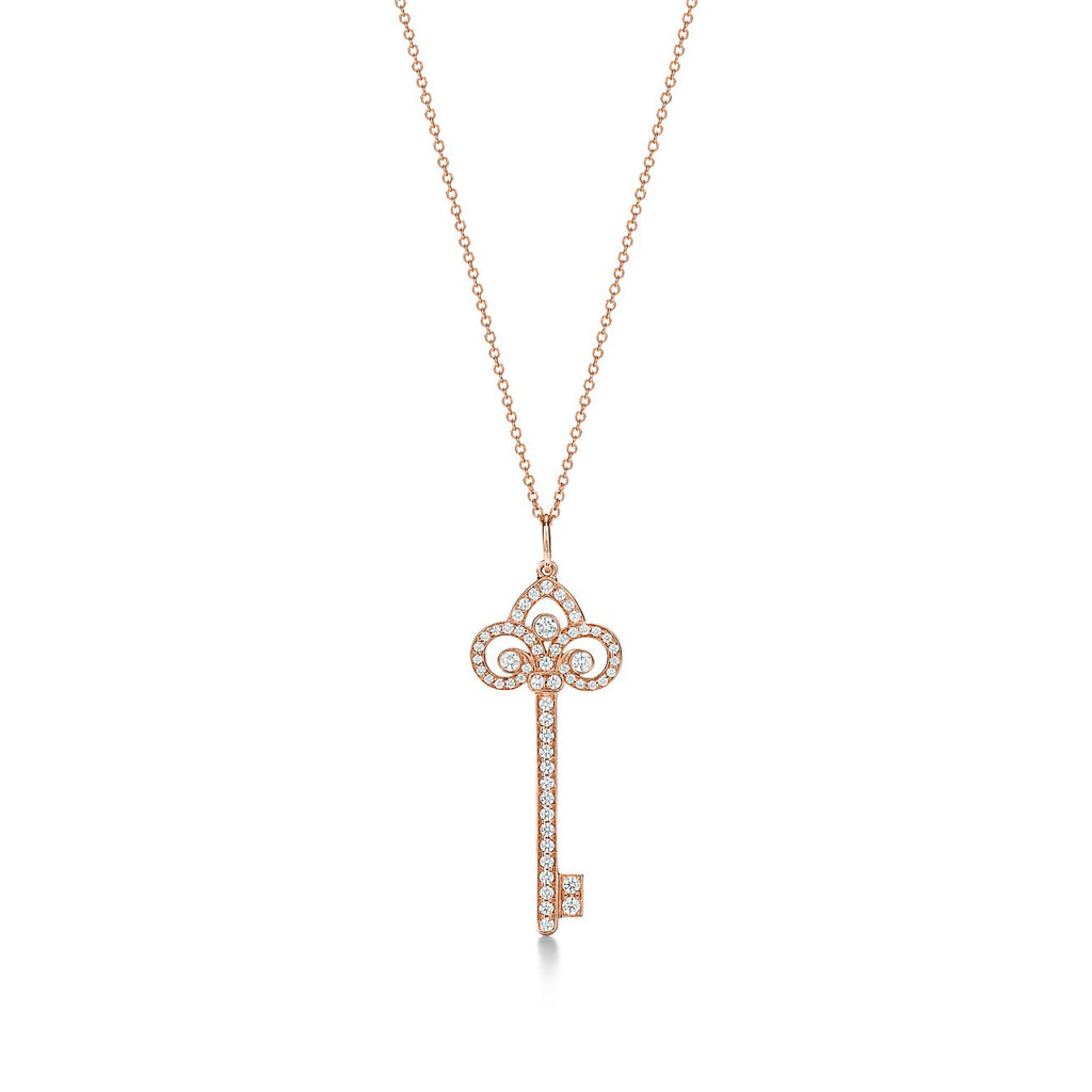 TIFFANY FLEUR KEY DIAMOND NECKLACE