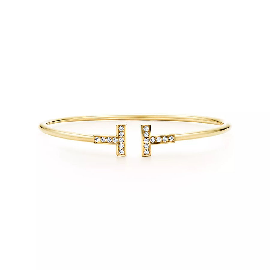 TIFFANY T BRACELET 1.8MM GOLD DIAMOND