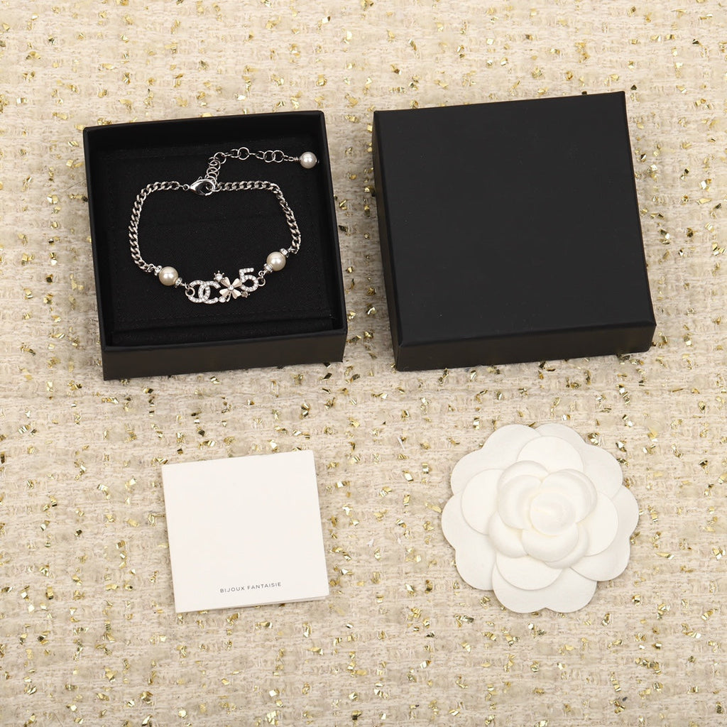 Chanel Double C Multi-Element Silver Bracelet