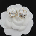 Chanel Double C New Camellia Gold Earrings