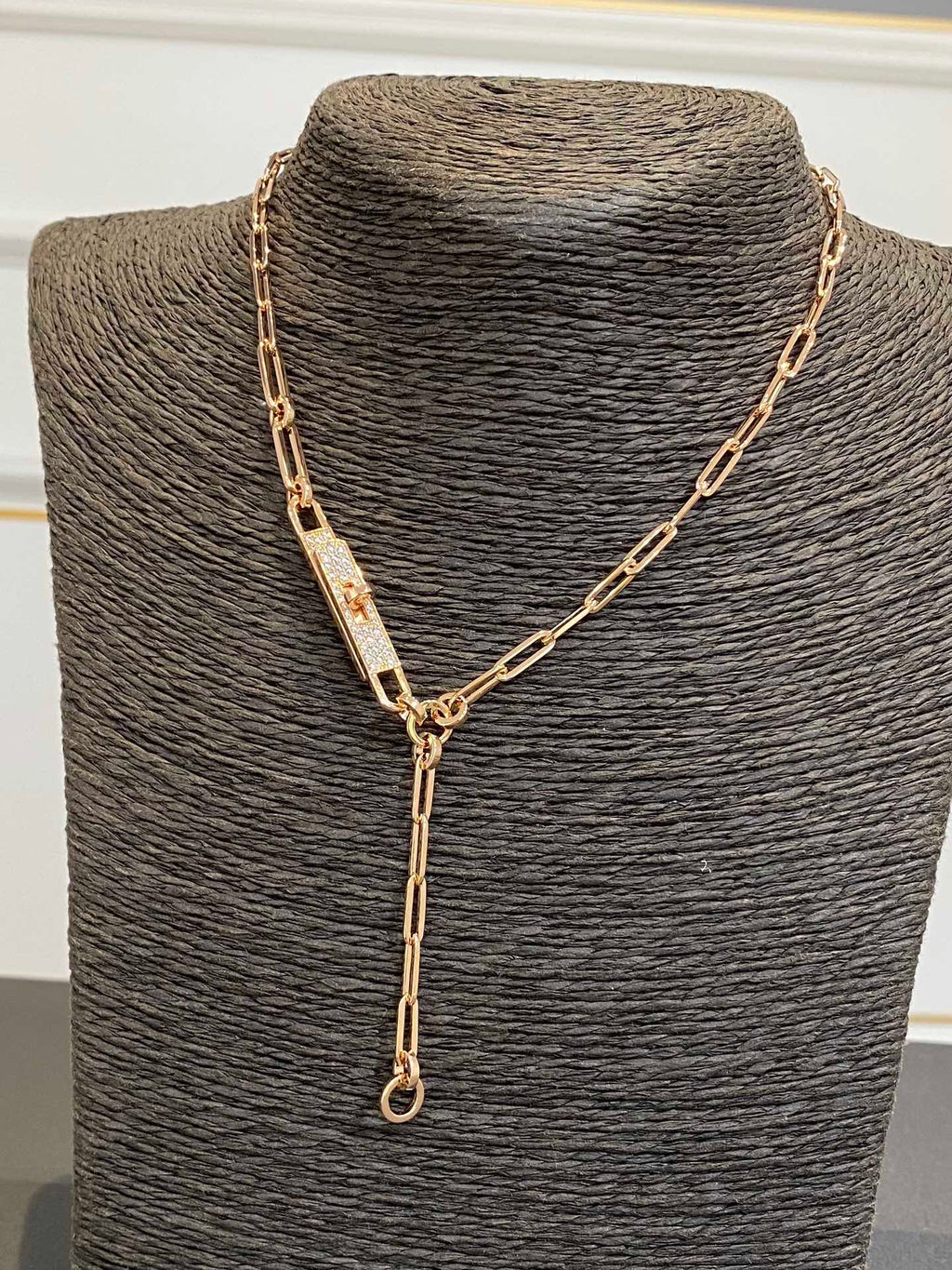 HERMES HM KELLY CHAINE CHOKER DROP NECKLACE