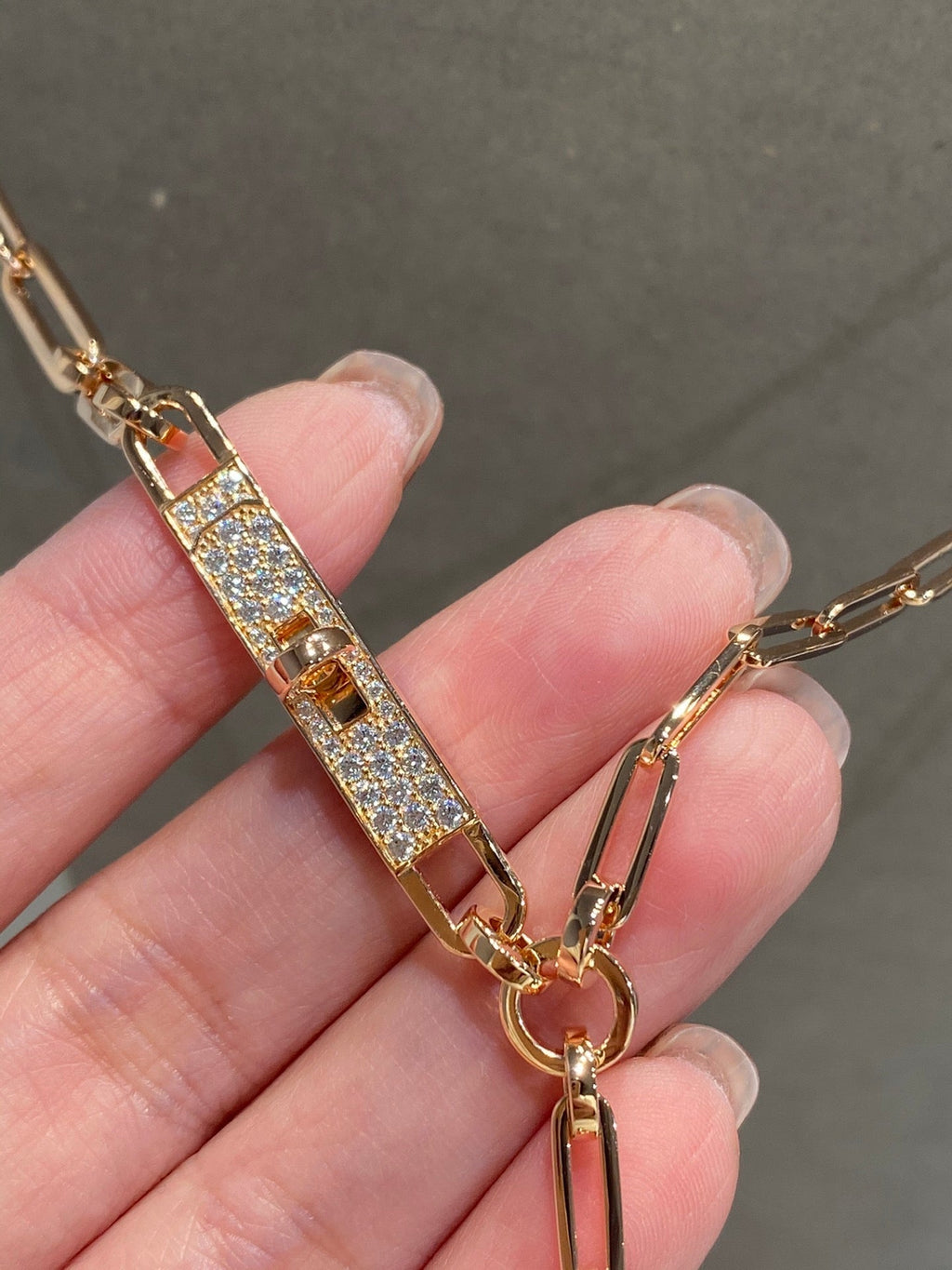 HERMES HM KELLY CHAINE CHOKER DROP NECKLACE