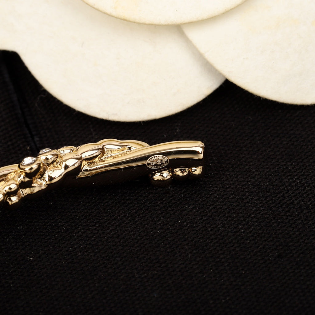 Chanel Twist Open Cuff Gold Bracelet